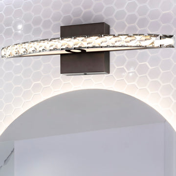 Alyson 18" Bohemian Industrial Iron/Acrylic Integrated LED Vanity Light - JONATHAN Y